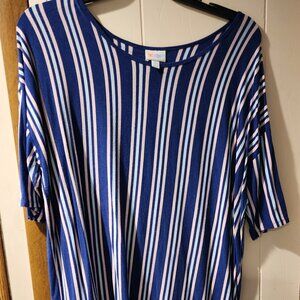 **LuLaRoe Striped Short Sleeve Top – Women’s 2XL**